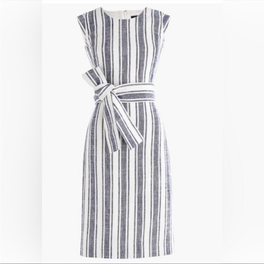 JCrew Striped linen dress
